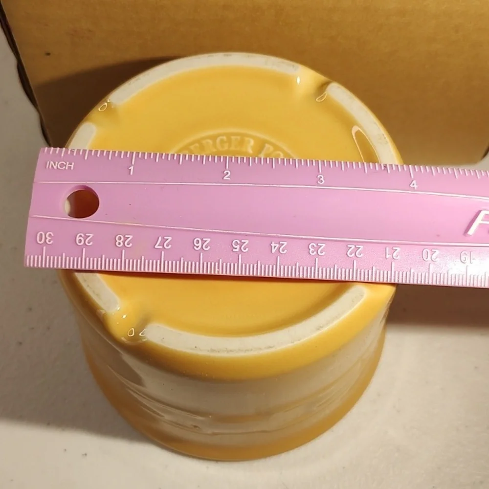 Longaberger Vitrified Pottery Small 1 Pint Crock in Butternut New In Box